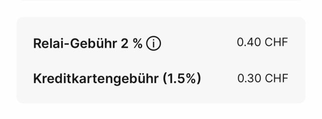 Die Gebühren werden transparent ausgewiesen